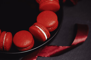 Red macarons for Valentine's day