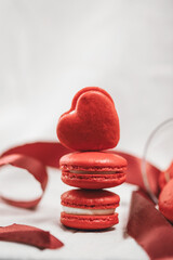 Red macarons for Valentine's day