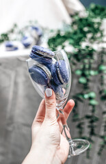 A glass of ombre macarons