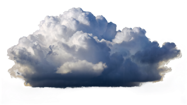 Big cloud isolated on transparent background.