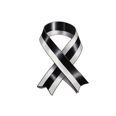 black and white ribbon skecth, condolence ribbon, ribbon for sadness