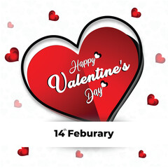 Happy Valentine's Day Celebration Card with Heart Theme.