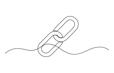 Obraz premium Linear background of chain. One continuous line drawing of a chain. Vector illustration. Chain icon in continuous line drawing style. Line art of chain icon.