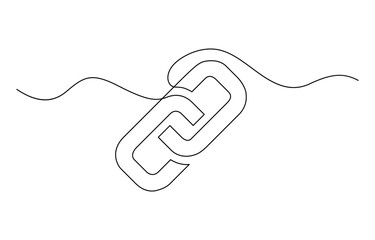 Obraz premium Linear background of chain. One continuous line drawing of a chain. Vector illustration. Chain icon in continuous line drawing style. Line art of chain icon.