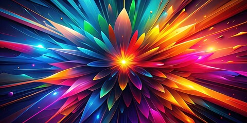 Obraz premium Abstract Dark Shapes Vivid Colors Deep Atmosphere