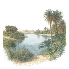 Egypt Landmark Clipart Vector Illustration