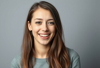 Naklejka premium Portrait of a yawning young woman with a relaxed expression