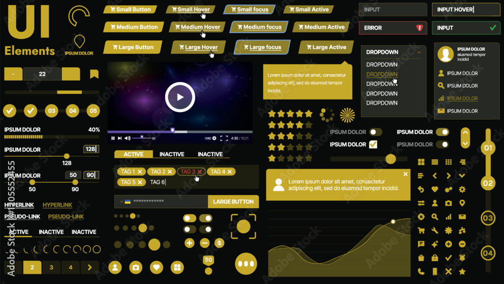 Aufkleber a modern ui kit featuring a collection of buttons, icons, navigation menus, and responsive design el
