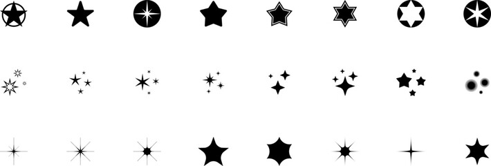 Forms of retro stars. Sunburst design elements. Red beams firework. Best for price tag, sale sticker, quality mark. Flat vector illustration