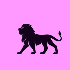 Minimalist Lion Logo Set Solid Designs on Vibrant Backgrounds