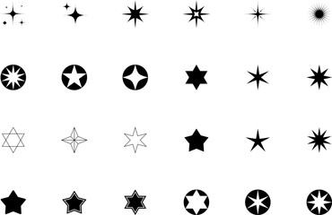 Forms of retro stars. Sunburst design elements. Red beams firework. Best for price tag, sale sticker, quality mark. Flat vector illustration