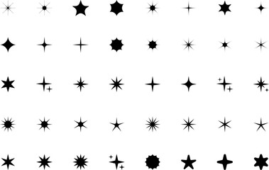 Forms of retro stars. Sunburst design elements. Red beams firework. Best for price tag, sale sticker, quality mark. Flat vector illustration