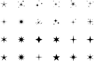 Forms of retro stars. Sunburst design elements. Red beams firework. Best for price tag, sale sticker, quality mark. Flat vector illustration