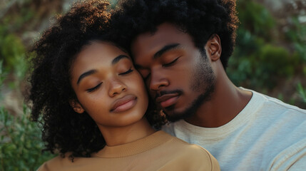 Fototapeta premium couple in love enjoying the time with each other