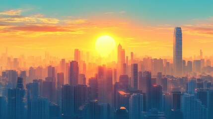 Hong Kong skyline business office building at Hong Kong harbor city center.