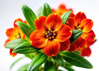 Naklejka premium Lithospermum Erythrorhizon Flower Closeup - White Background