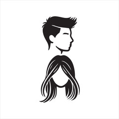 young woman with long hair