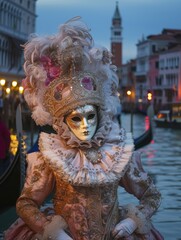 Vibrant Carnival Fireworks over Venice