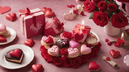 elegant valentine's day greeting card illustration