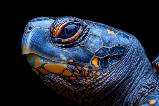 A Close Up Of A Turtles Head And Shell