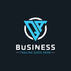 QA Monogram. Modern Initials QA Letter Logo Design with Blue and White Circle. QA Icon for Business Branding and Professional Identity