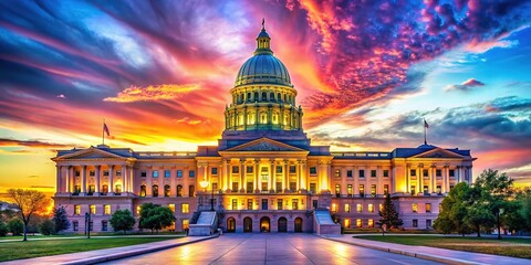 Fototapeta premium Stunning State Capitol Building - Architectural AI Art