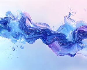 Fototapeta premium A vibrant abstract composition featuring swirling shades of blue and purple, evoking a sense of movement and fluidity, perfect for modern designs and artistic expressions.