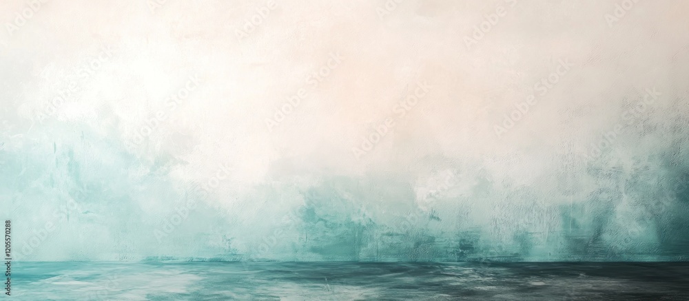 Poster minimalist textured background in soft pastel tones with a gradient from white to teal for a serene 