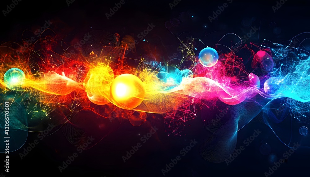 Aufkleber a vibrant explosion of colors and light, creating an abstract wave design
