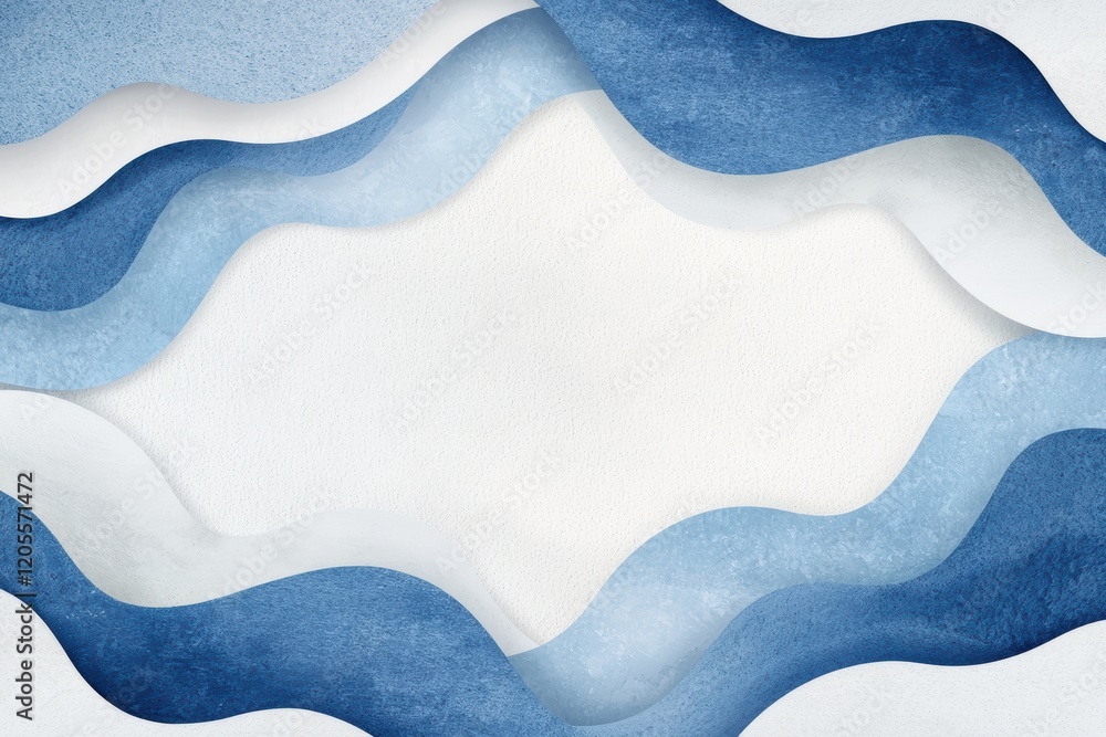 Poster abstract wave pattern background in shades of blue with textured design elements