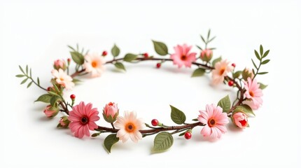 Flower crown vine on white background