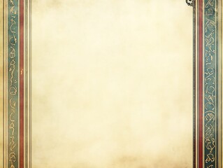 Antique Parchment Paper with Ornate Decorative Borders