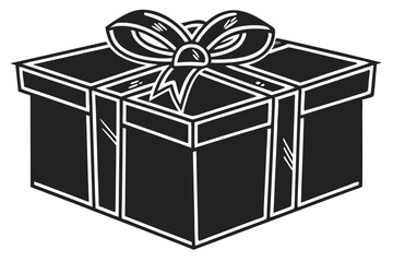 gift box silhouette vector illustration