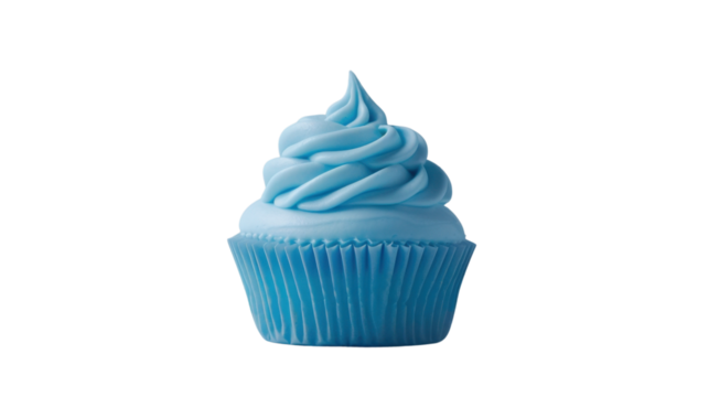 Blue cupcake on transparent background  - Powered by Adobe