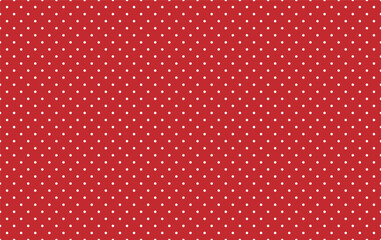 Seamless white polka dot pattern on red background