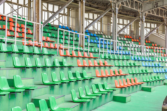 Colorful velodrome stands for background