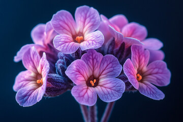 Obraz premium Delicate Purple Flowers Cluster Close Up