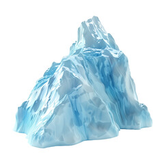 Obraz premium Glacier-Inspired 3D Rendered Abstract Concept Model with Geometric Textures Isolated on Transparent Background