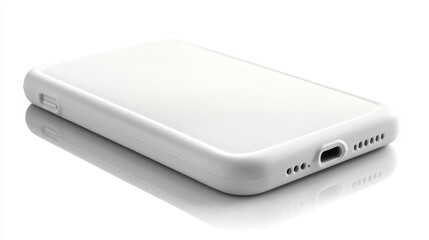 Fototapeta premium Sleek White Smartphone Case Minimalist Phone Cover Protective Silicone Shell