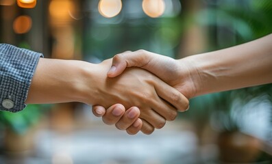 Two People Shake Hands Showing Unity And Agreement