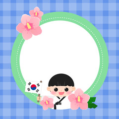 Frame Illustration. Decorating pictures. Independence movement in Korea. Vector Illustration