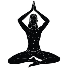 silhouette of yoga person