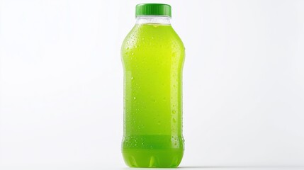 Isolated Green Sports Drink Bottle on a White Background