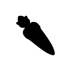 Black Carrot silhouette vector illustration on white background.