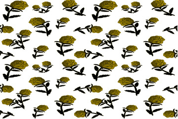 Yellow Roses Seamless Pattern flower