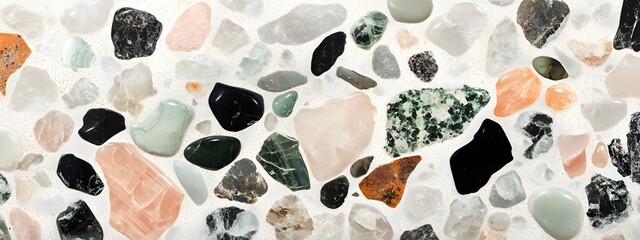 Collection of polished gemstones
