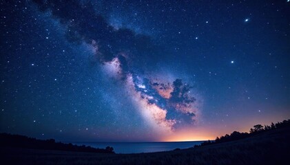 Fototapeta premium Vast, star-studded night sky, celestial expanse, glitter, galaxy