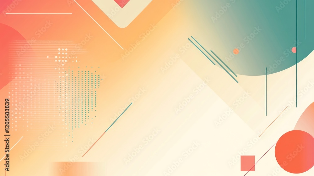 Poster minimalist promotional background with geometric shapes and gradient colors for versatile use
