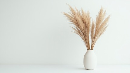 Elegant Pampas Grass in White Vase Minimalist Home Decor Modern Interior Design