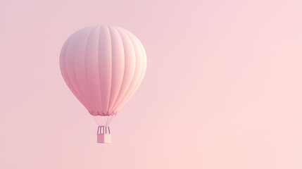 Fototapeta premium A pink hot air balloon floating in the sky, with a pastel-colored background